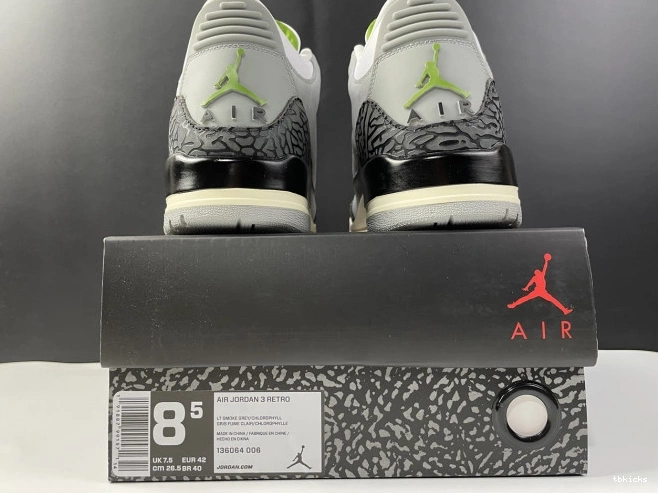 Cheap TBK 136064-006 Air Retro Chlorophyll Jordan 3 0706